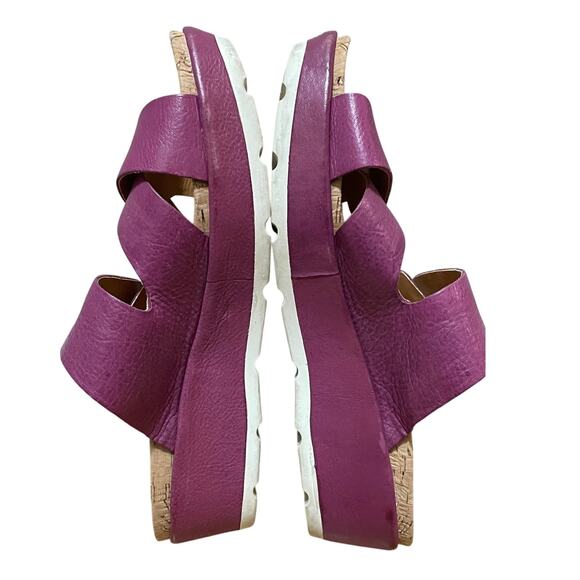 Kork-Ease Callie Criss Cross platform leather buckle sandals Pink slip on Sz 10 - Picture 6 of 7